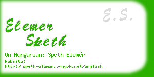 elemer speth business card